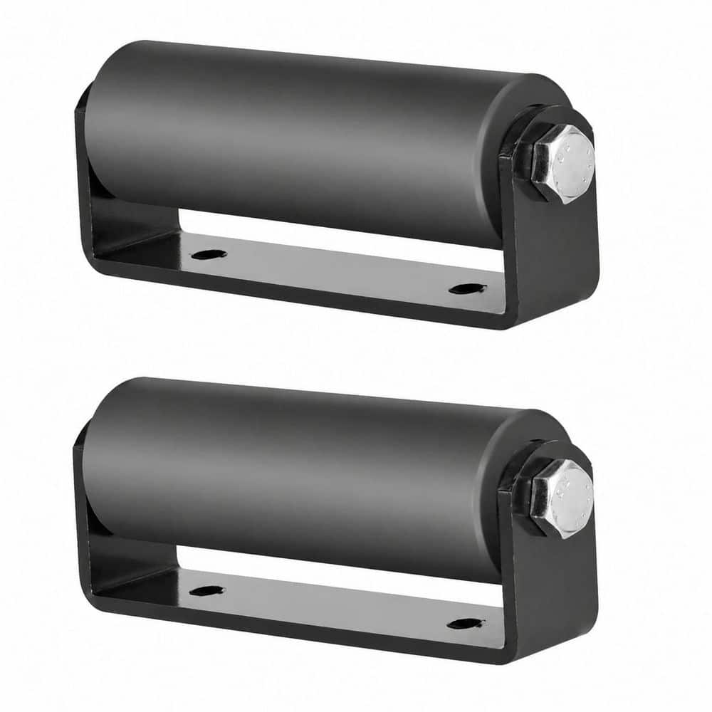 Unbranded 1.9 in. Flat Round Heavy Duty Sliding Gate Roller with C-Shaped Steel Bracket for Door Gate, Easy Assembly, 2 Pack (1)