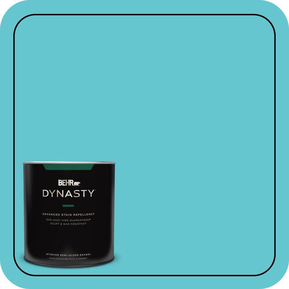 BEHR DYNASTY 1 qt. #P470-4 Paradise Sky Semi-Gloss Enamel Interior Stain-Blocking Paint and Primer