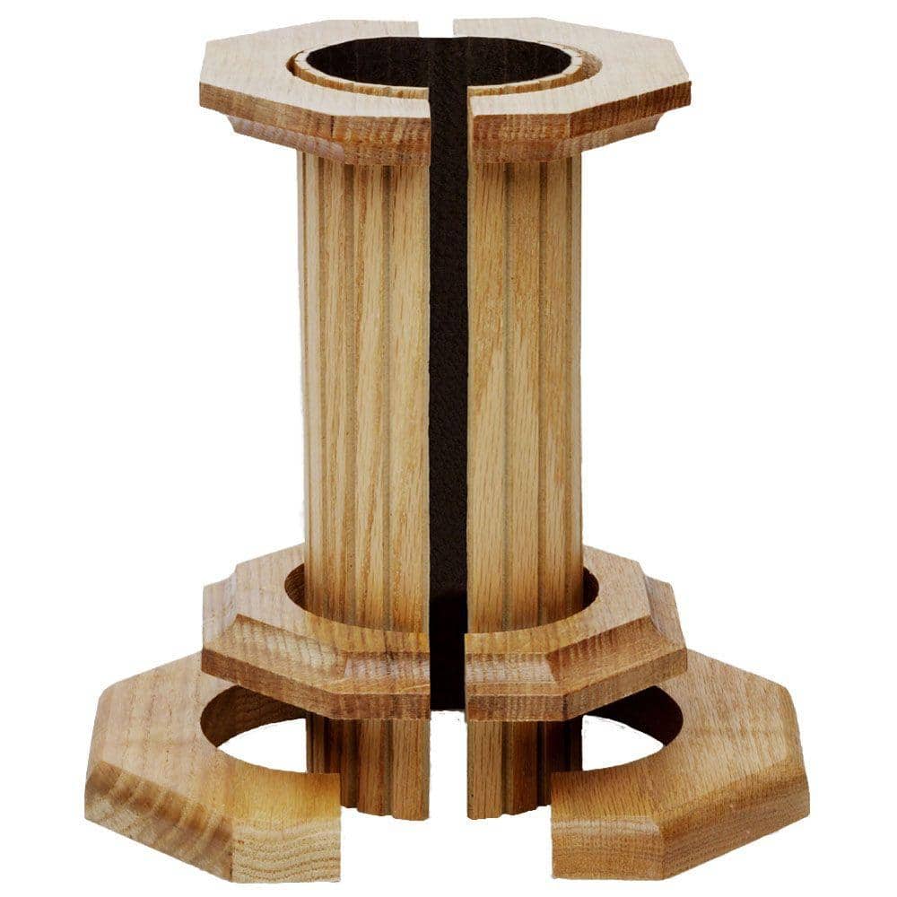 Pole-Wrap 3 in. Dia Oak Cap and Base Set (2)