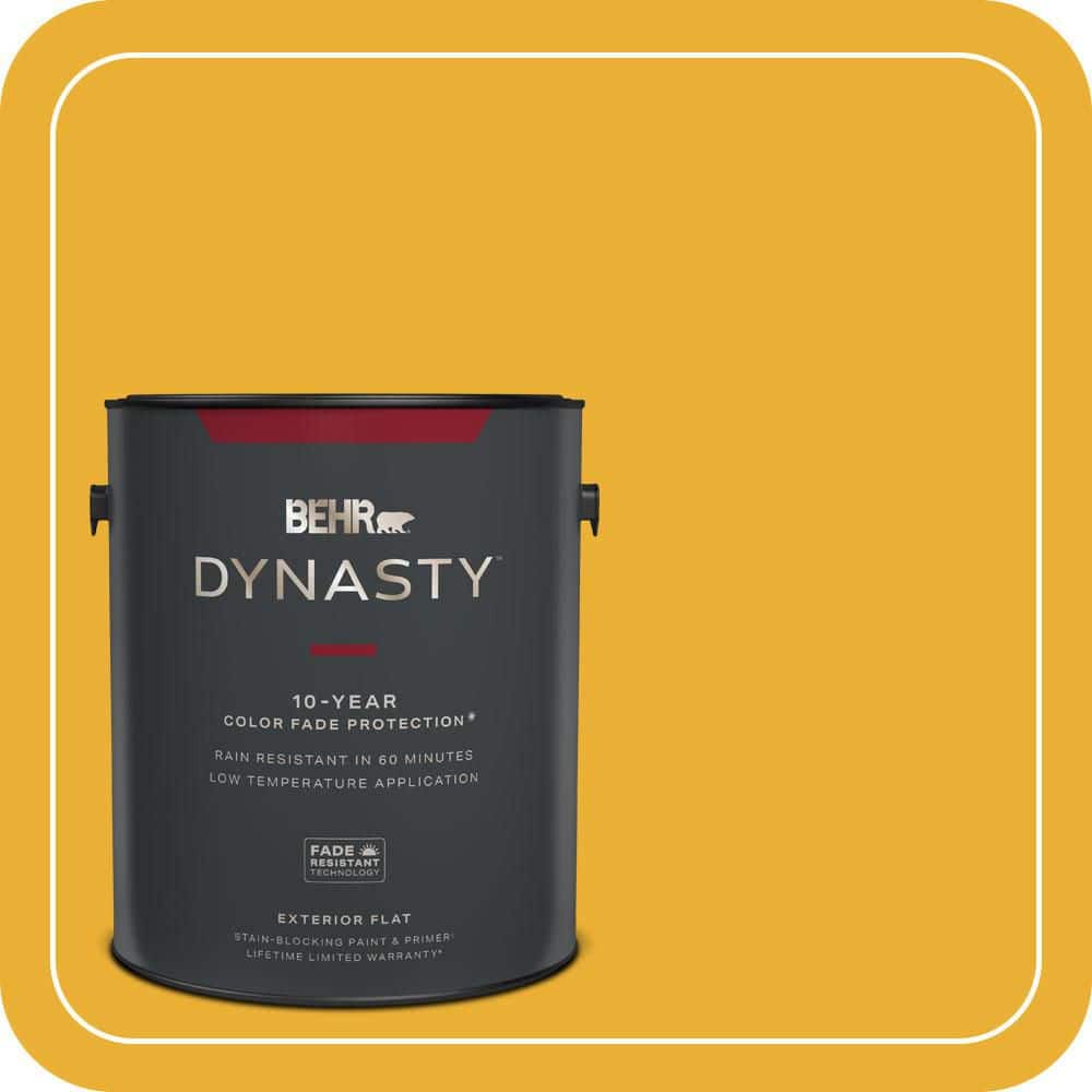 BEHR DYNASTY 1 gal. #P280-7 Midsummer Gold Flat Exterior Stain-Blocking Paint & Primer