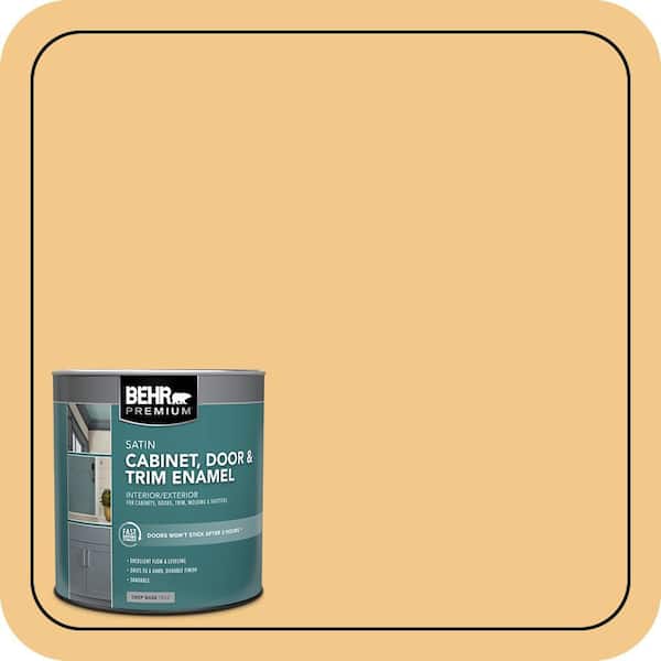 BEHR PREMIUM 1 qt. #HDC-CL-16 Beacon Yellow Satin Enamel Interior/Exterior Cabinet, Door & Trim Paint (2)