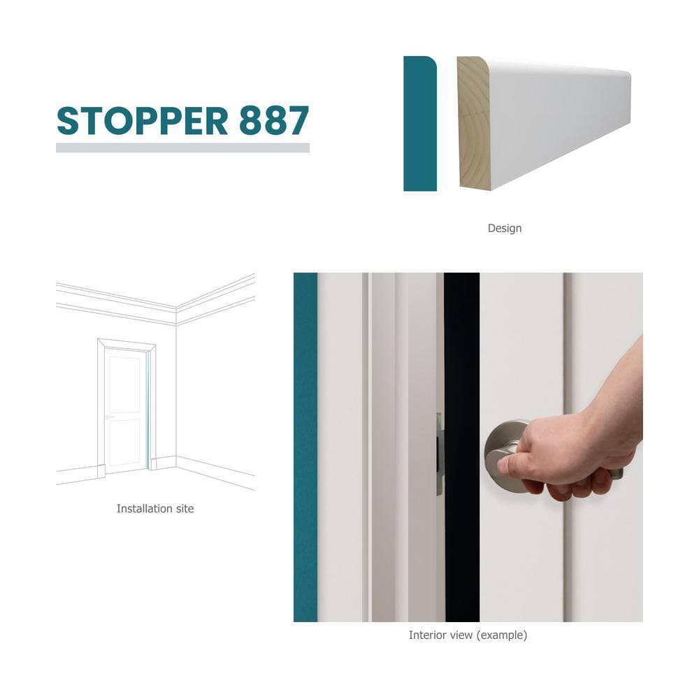 RESO RMC 887 3/8 in. D x 1-1/4 in. W x 85 in. L Primed Finger-Joined Pine Doorstop Molding 20-Pieces 140 ft. Total (2)