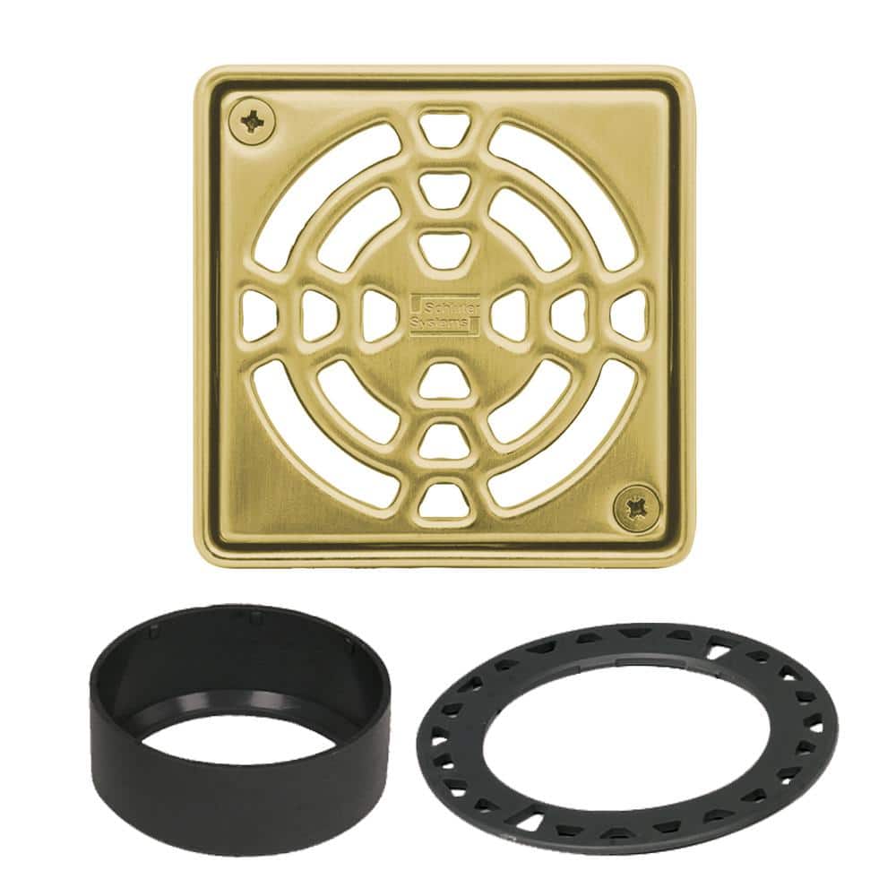 Schluter Kerdi-Drain 4 in. Classic Gold Drain Grate