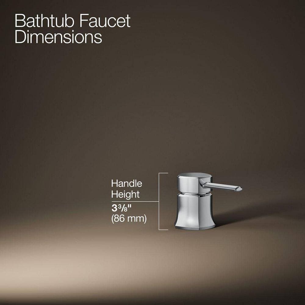 KOHLER Occasion Deck-Mount Bath Faucet Handle, Polished Chrome (3)