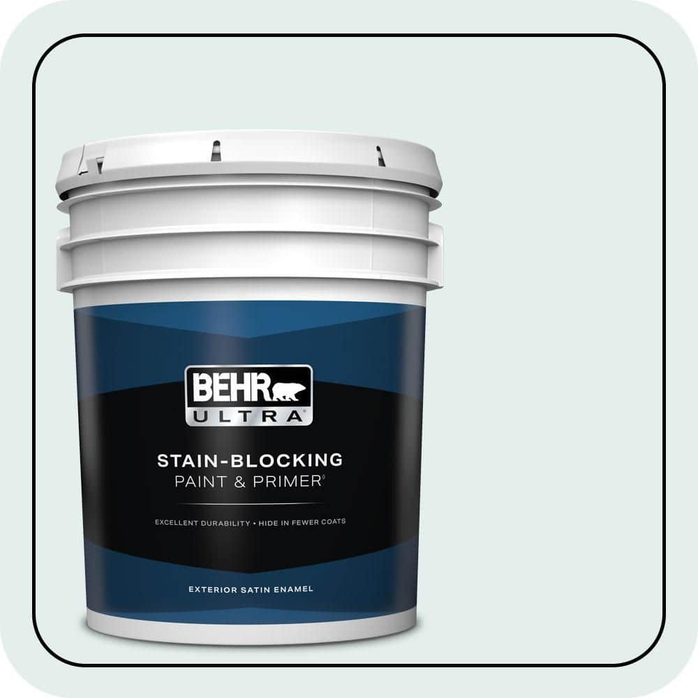 BEHR ULTRA 5 gal. #530E-1 White Sapphire Satin Enamel Exterior Paint & Primer