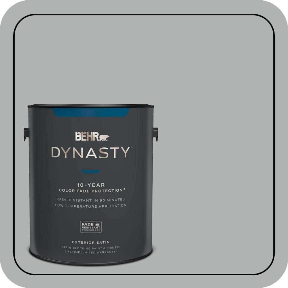 BEHR DYNASTY 1 gal. #PPU26-08 Silverstone Satin Enamel Exterior Stain-Blocking Paint & Primer