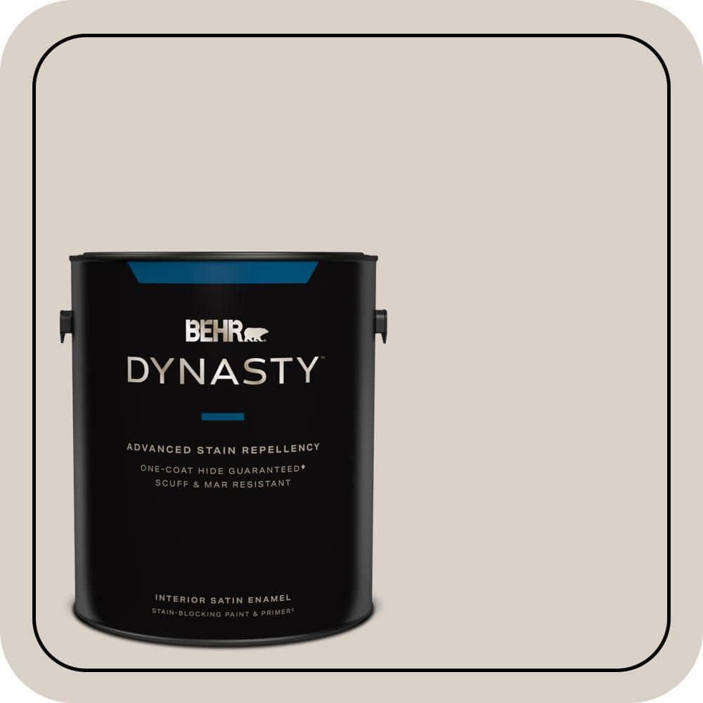 BEHR DYNASTY 1 gal. #N180-2 Jodhpur Tan Satin Enamel Stain-Blocking Interior Paint and Primer