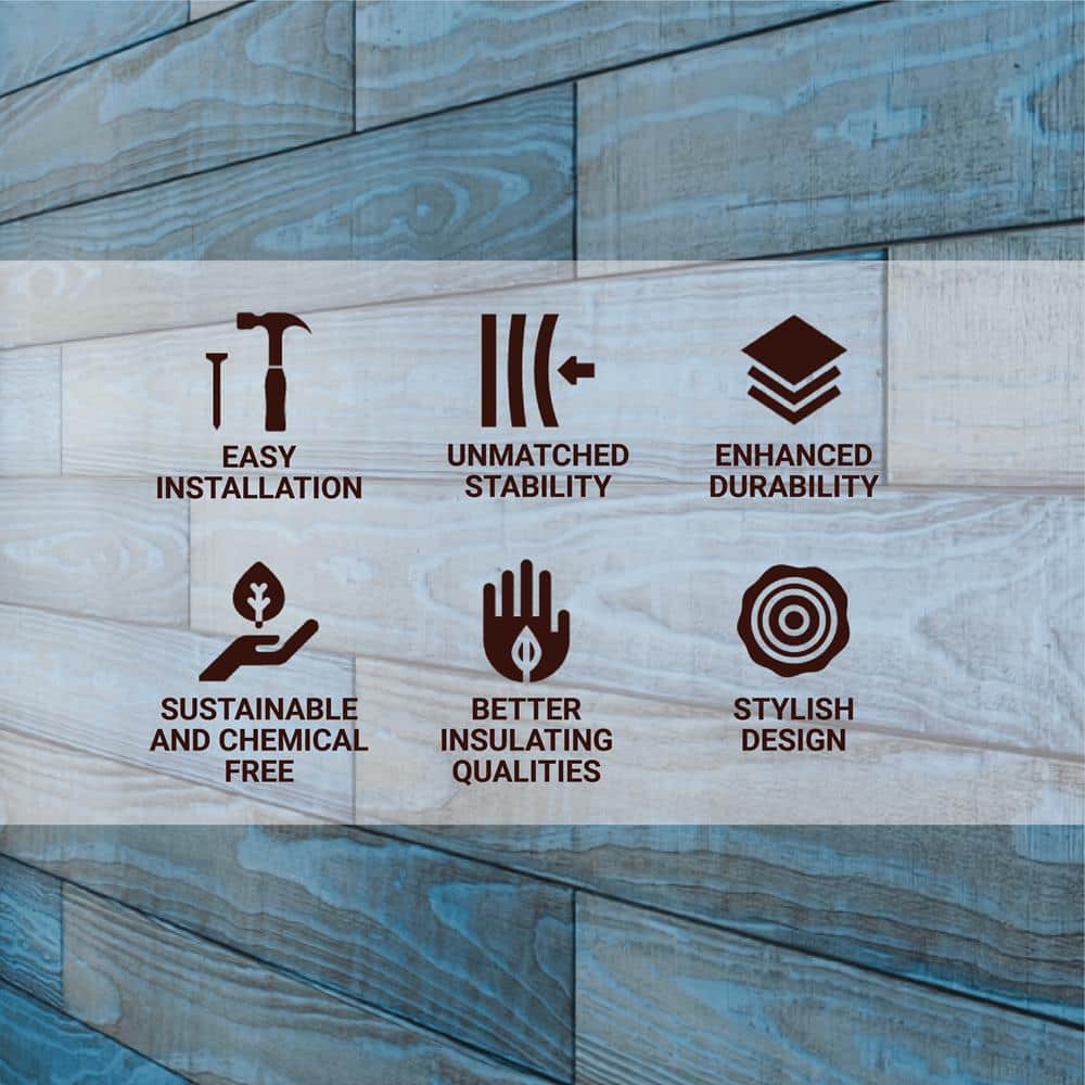 Easy Planking Thermo-Treated 1/4 in. 5 in. 4 ft. Tiffany Warp Resistant Barn Wood Wall Planks ( sq. per 6-Pack) (2)