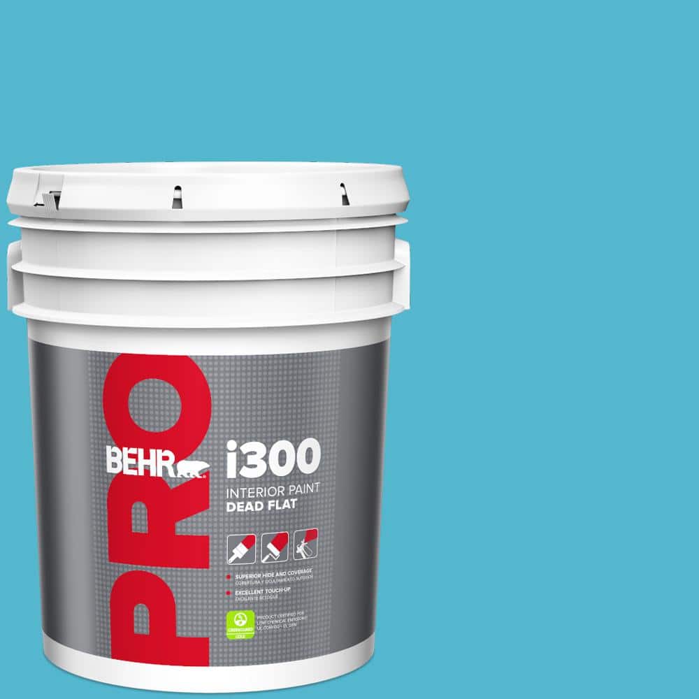 BEHR PRO 5 gal. #520B-5 Liquid Blue Dead Flat Interior Paint