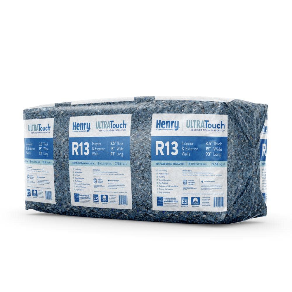 Henry R-13 ULTRATouch Recycled Denim Insulation Batt 15 in. x 93 in. (4)