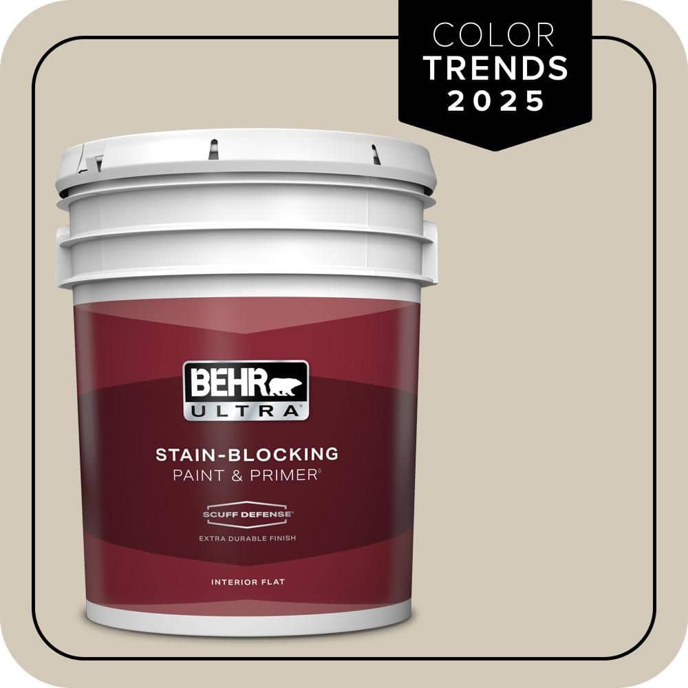 BEHR ULTRA 5 gal. Designer Collection #DC-010 Even Better Beige Extra Durable Flat Interior Paint & Primer