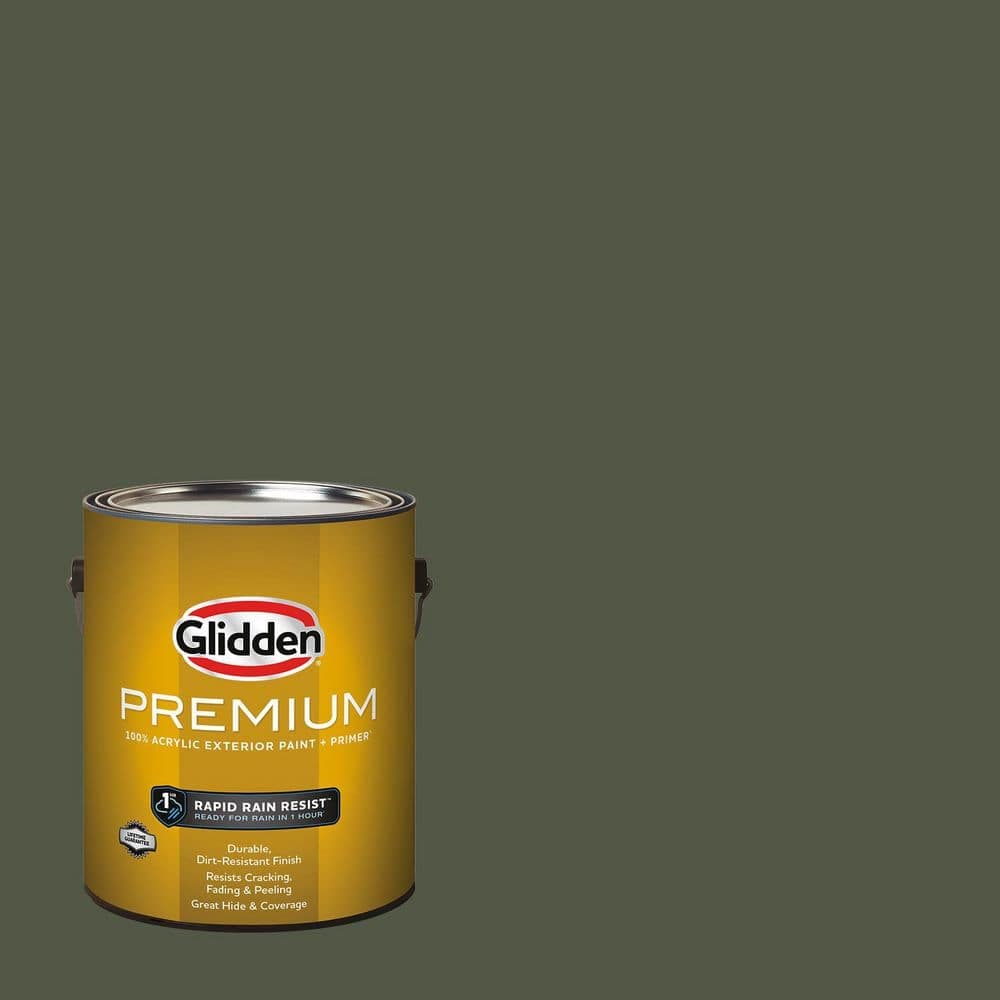 Glidden Premium 1 gal. PPG1128-7 Castle Stone Flat Exterior Latex Paint