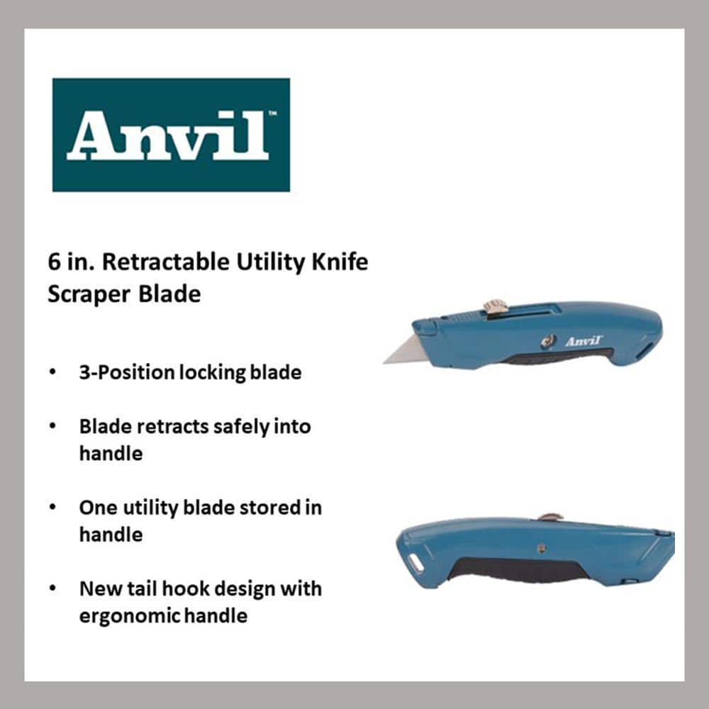 Anvil 6 in. Retractable Utility Knife Scraper Blade (3)
