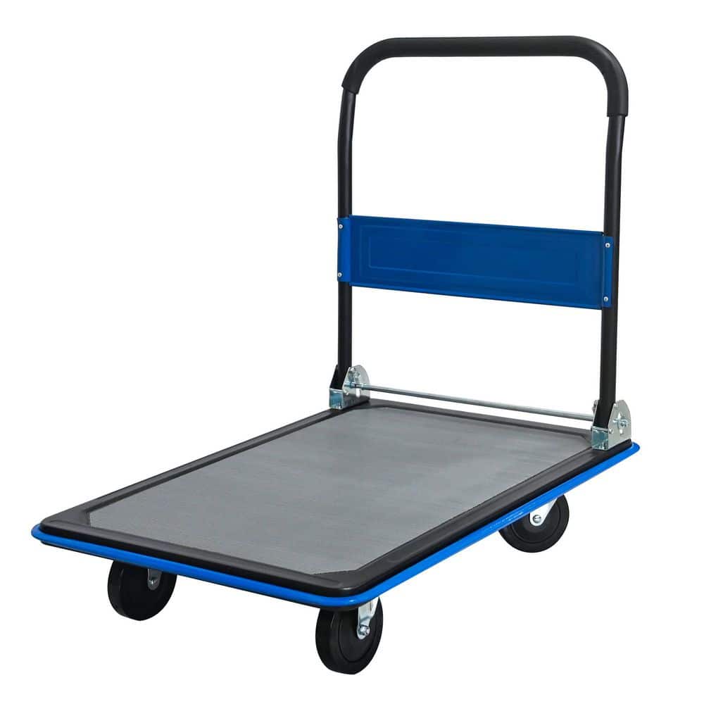 Unbranded 660 lbs Heavy Duty Capacity Platform Hand Truck 360° Swivel Wheels Foldable Push Hand Cart