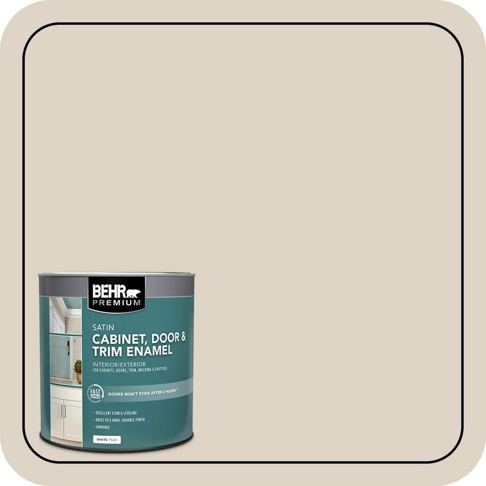 BEHR PREMIUM 1 qt. #730C-2 Sandstone Cove Satin Enamel Interior/Exterior Cabinet, Door & Trim Paint (1)