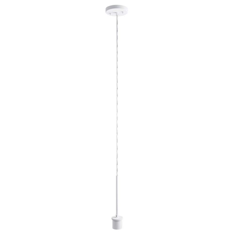 PRIVATE BRAND UNBRANDED White Pendant Light Kit with Partial Down Rod and Adjustable Height Wire (2)