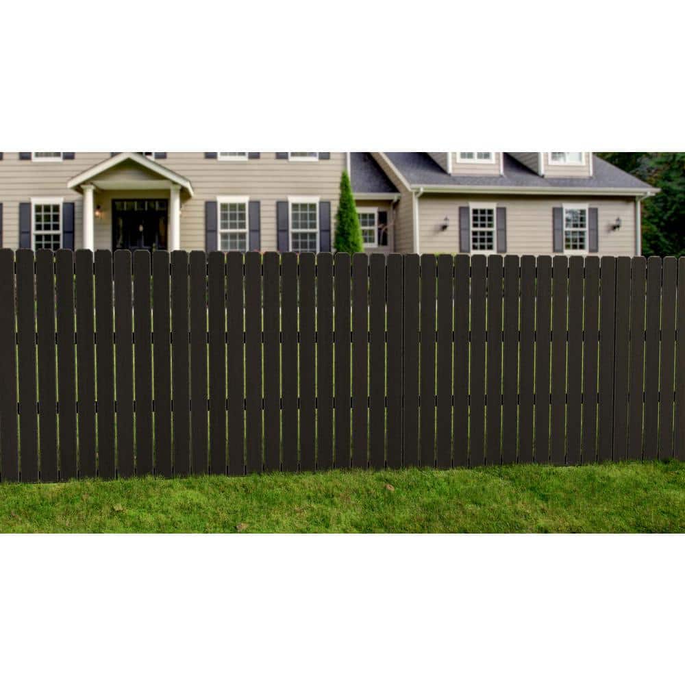 Natures Composites Composite Fence and Gate Picket - Dog Ear - Raven (Black) - 3/8in. x 5in. x 5 3/4ft. (7-Pack) (3)