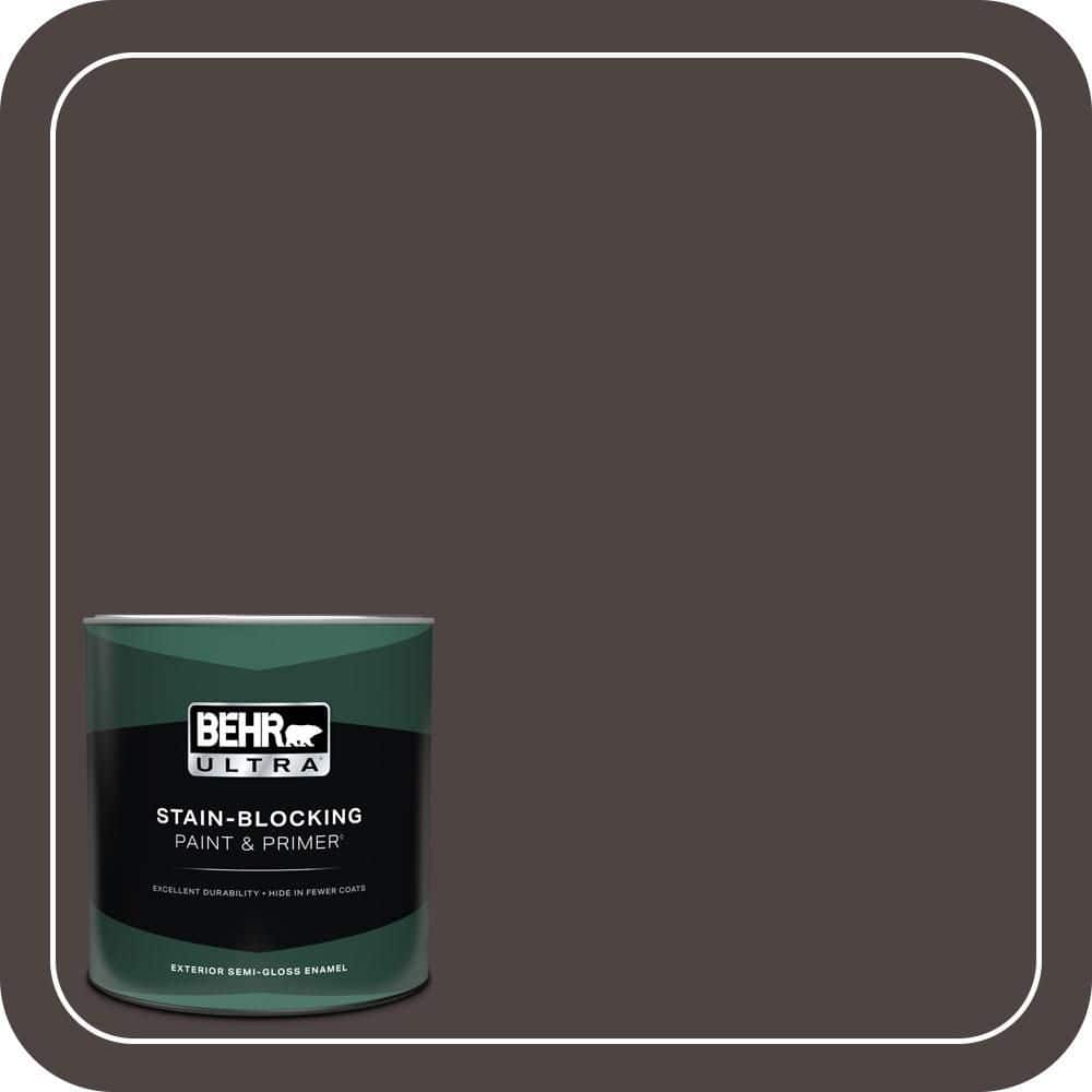 BEHR ULTRA 1 qt. #N110-7 Black Garnet Semi-Gloss Enamel Exterior Paint & Primer