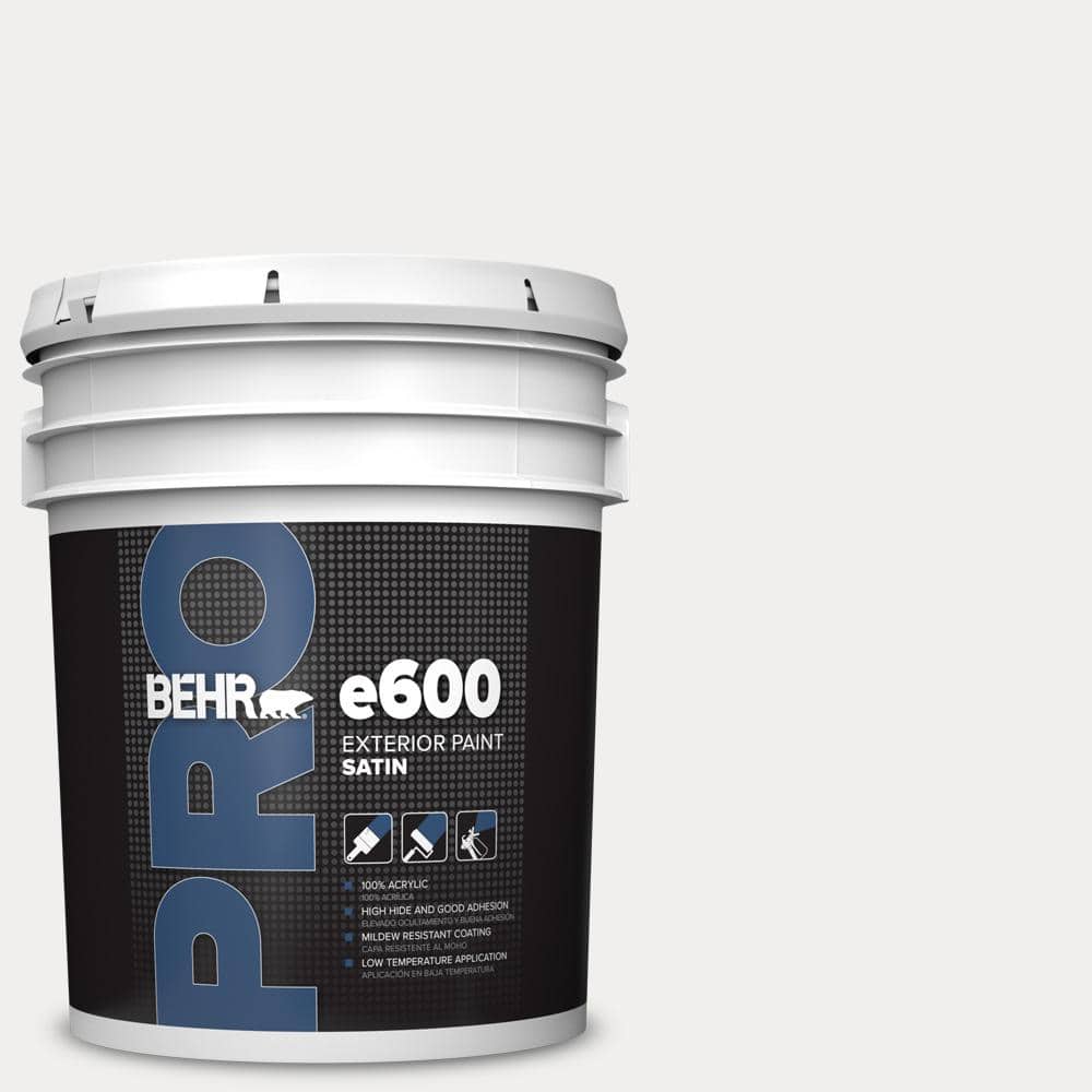 BEHR PRO 5 gal. #W-D-610 White Glove Satin Exterior Paint