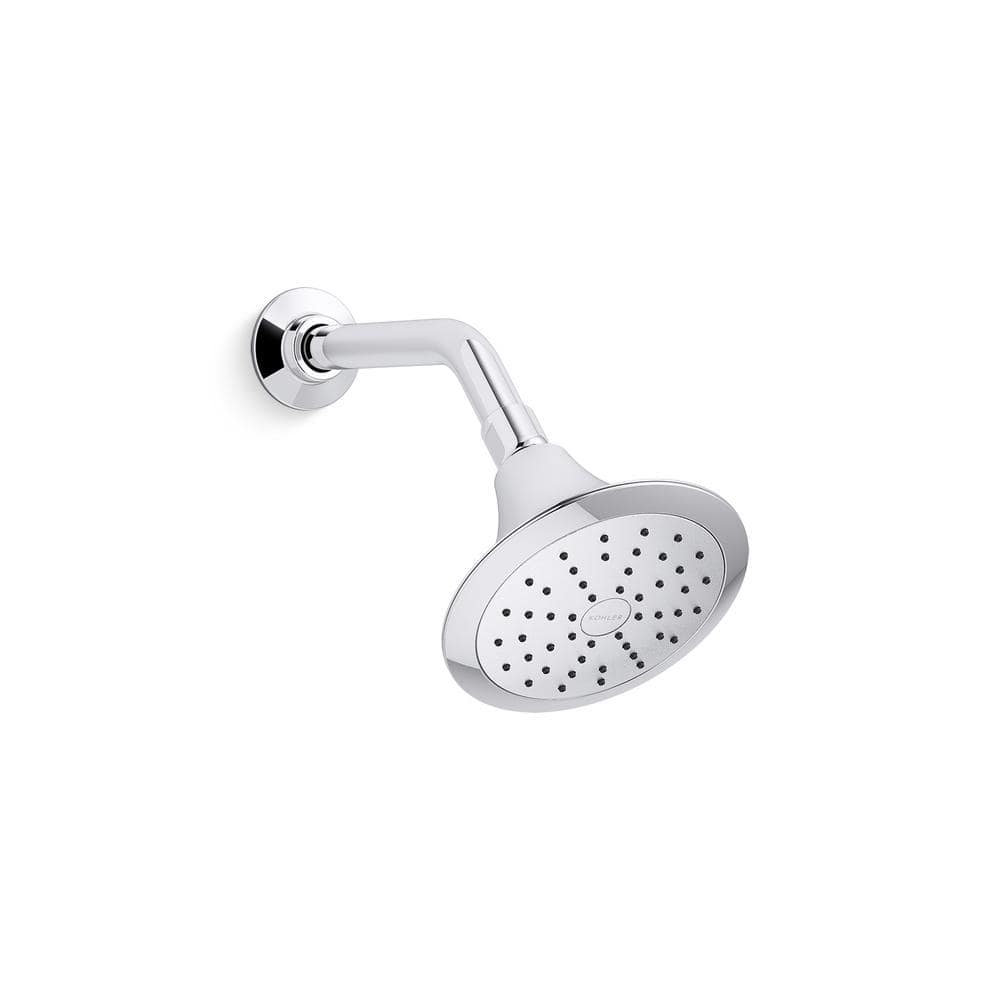 KOHLER Forte 1-Spray Pattern 5.5 in. Single Wall Mount Fixed Shower Head in Polished Chrome (2)