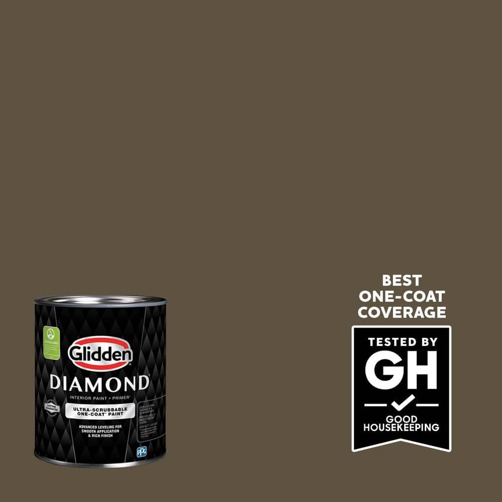 Glidden Diamond 1 qt. PPG1024-7 Friar's Brown Eggshell Interior Paint with Primer