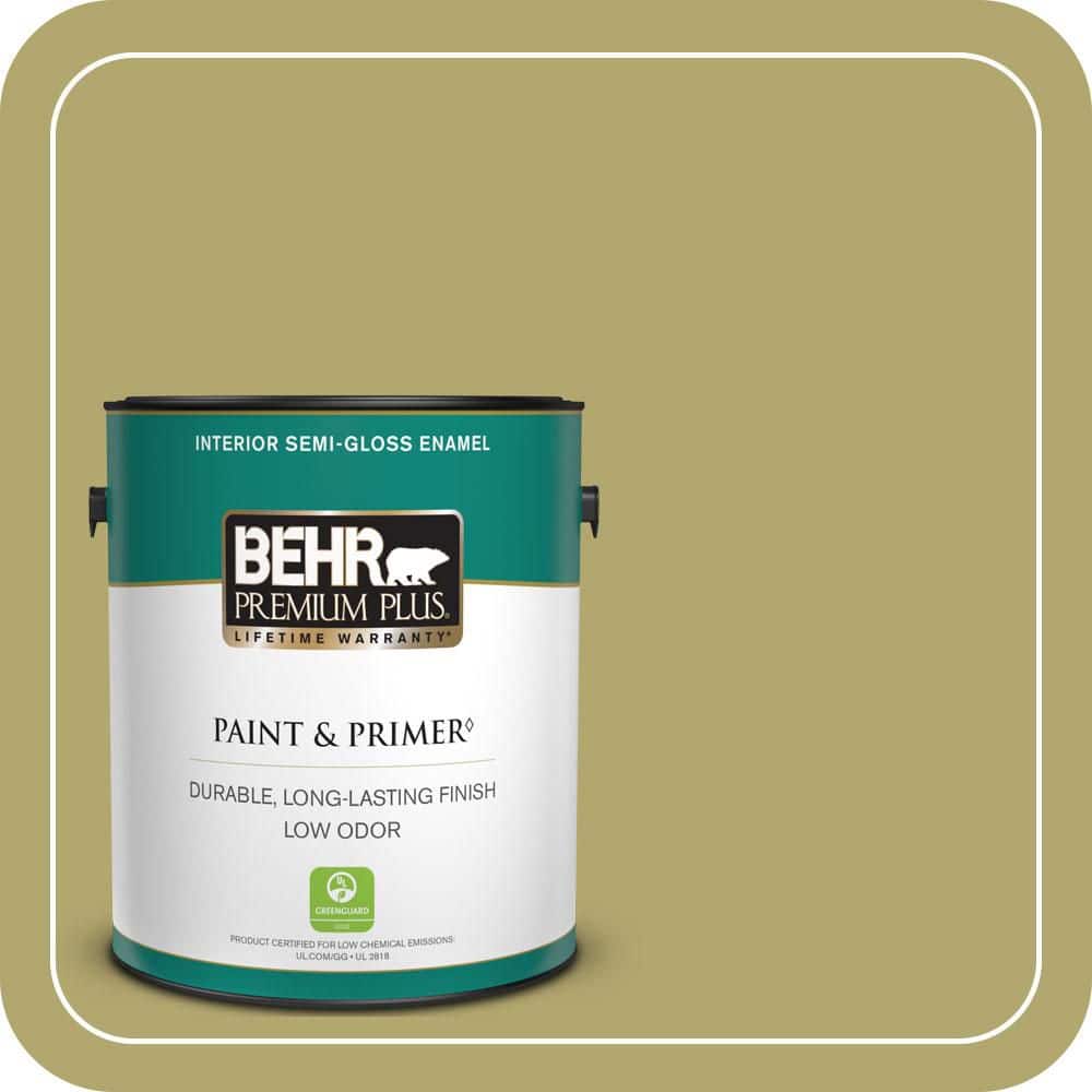 BEHR PREMIUM PLUS 1 gal. #PPU9-05 Natchez Moss Semi-Gloss Enamel Low Odor Interior Paint & Primer