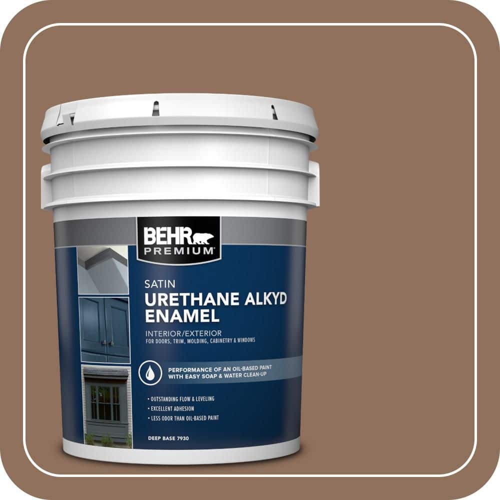 BEHR PREMIUM 5 gal. #N240-6 Wild Mustang Urethane Alkyd Satin Enamel Interior/Exterior Paint