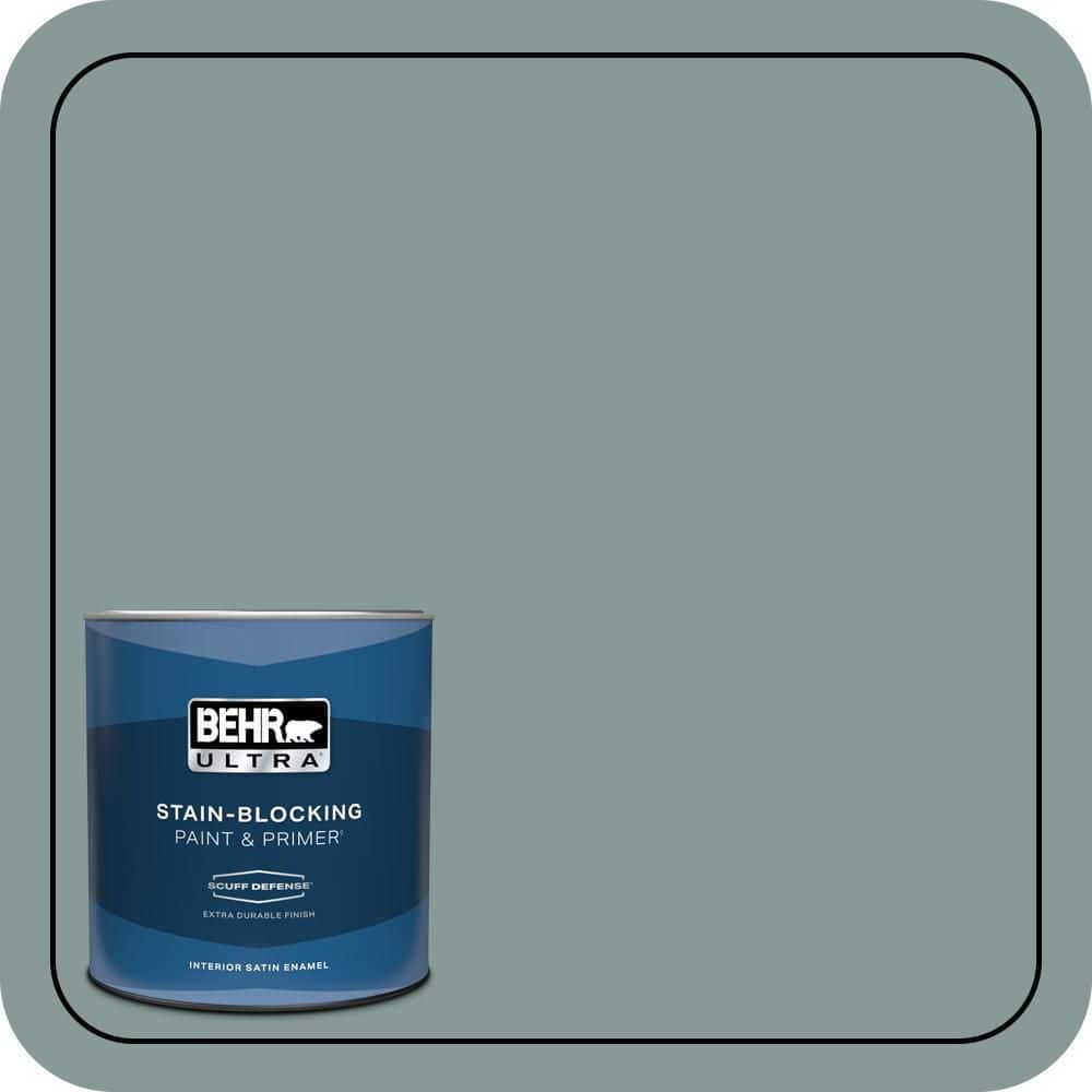 BEHR ULTRA 1 qt. #N430-4 Rainy Afternoon Extra Durable Satin Enamel Interior Paint & Primer