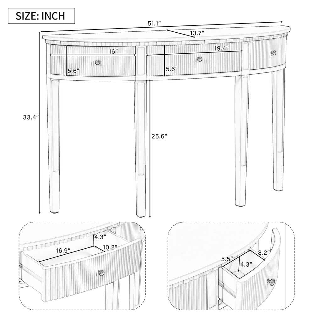 Unbranded 51.1 in. W x 13.7 in. D x 33.4 in. H Navy Blue Linen Cabinet with Vertical Stripe Drawer Fronts and 4 Legs (3)