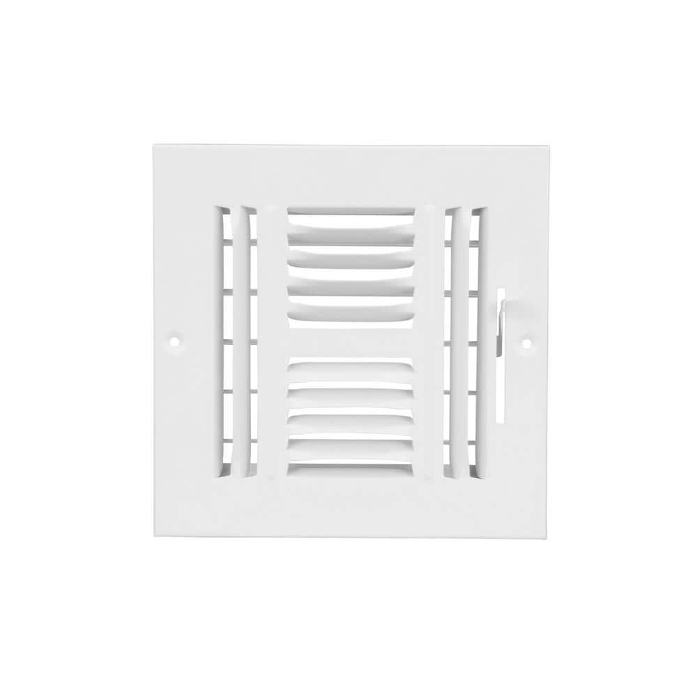 Everbilt 6 in. 6 in. 4-Way Steel Wall/Ceiling Register White (3)