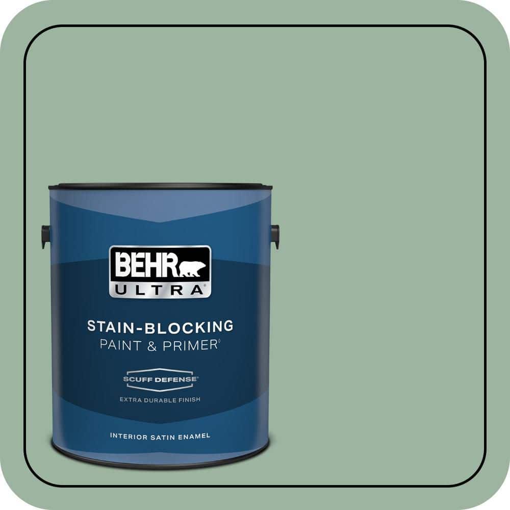 BEHR ULTRA 1 gal. #S410-4 Copper Patina Extra Durable Satin Enamel Interior Paint & Primer