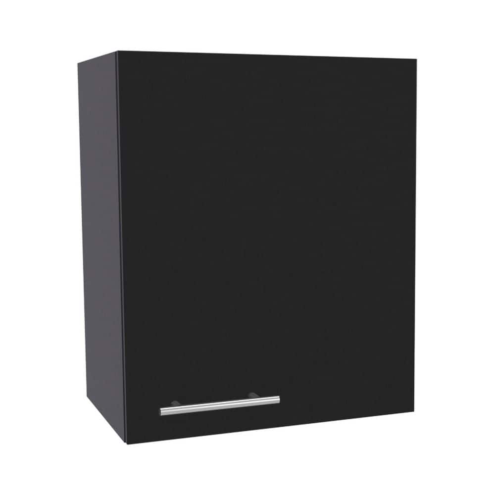 Tahanbath 19.70 in. W x 13.10 in. D x 23.60 in. H Bathroom Storage Wall Cabinet in Black with 1 Door and 2 Shelves (1)