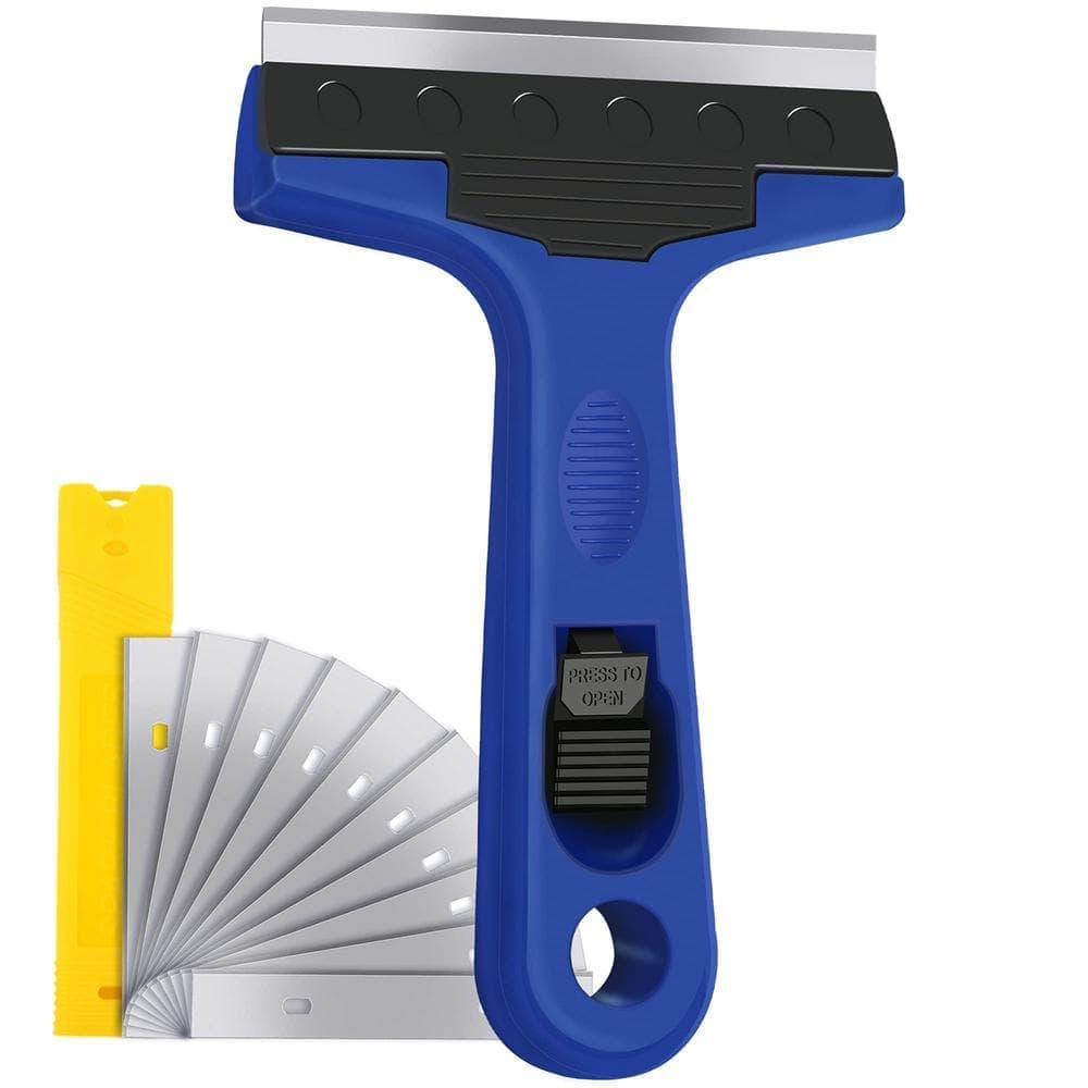 Dracelo 2 in. Metal Blade Paint Scraper with 10 Extra Replacement Metal Blades (1)