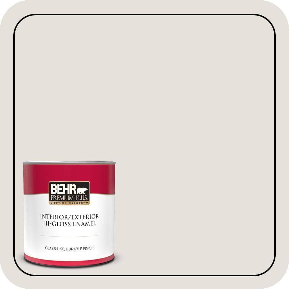 BEHR PREMIUM PLUS 1 qt. #PPU18-08 Painters White Hi-Gloss Enamel Interior/Exterior Paint & Primer (1)