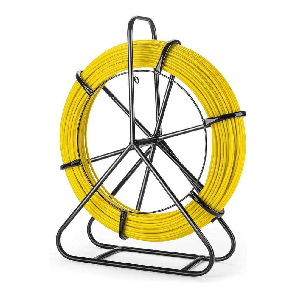 Lukyamzn 656 ft. Fiberglass Duct Rodder Fish Tape Pulling Tool with Steel Reel Stand (1)