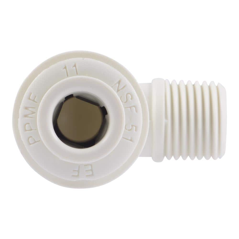 John Guest 1/4 in. O.D. Push-to-Connect x 1/8 in. MIP NPTF Polypropylene 90° Elbow Adapter Fitting (3)