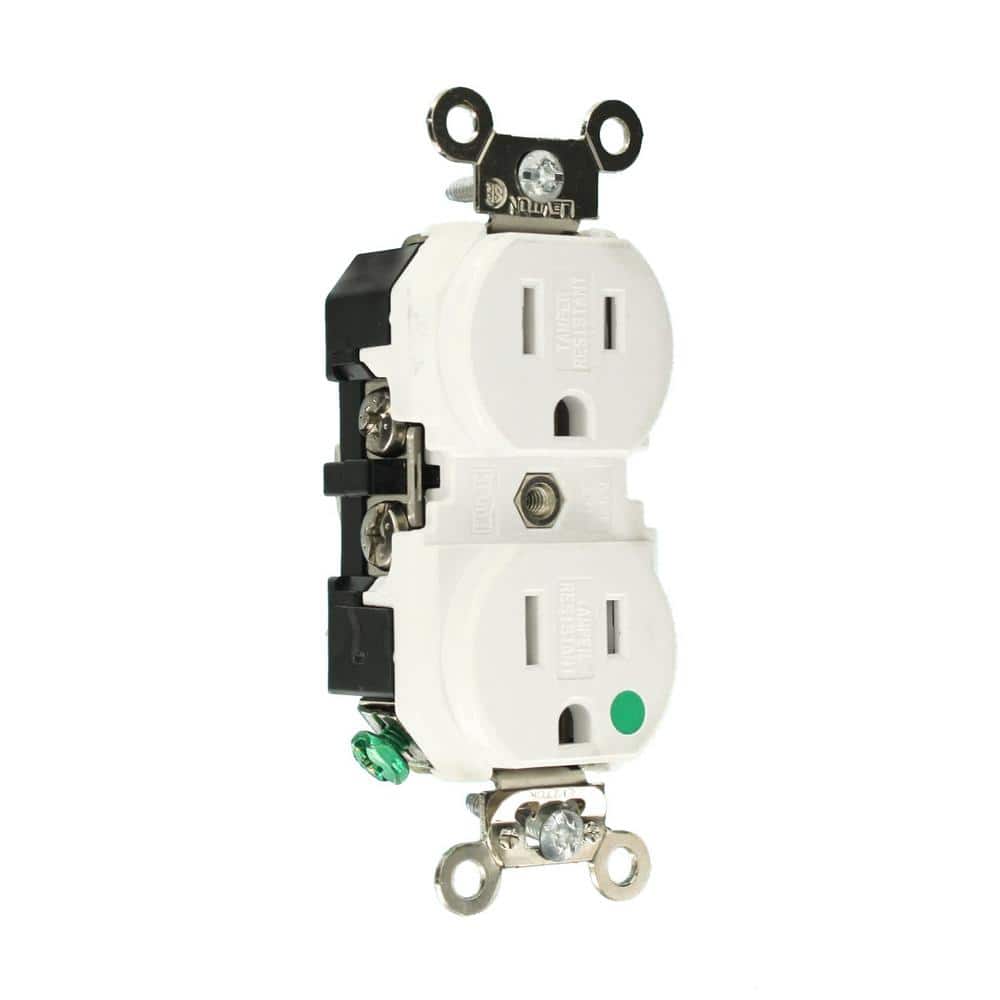 Leviton Amp 125 V Hospital Grade and Tamper Resistant Duplex Outlet/Receptacle, (1-Pack) (2)