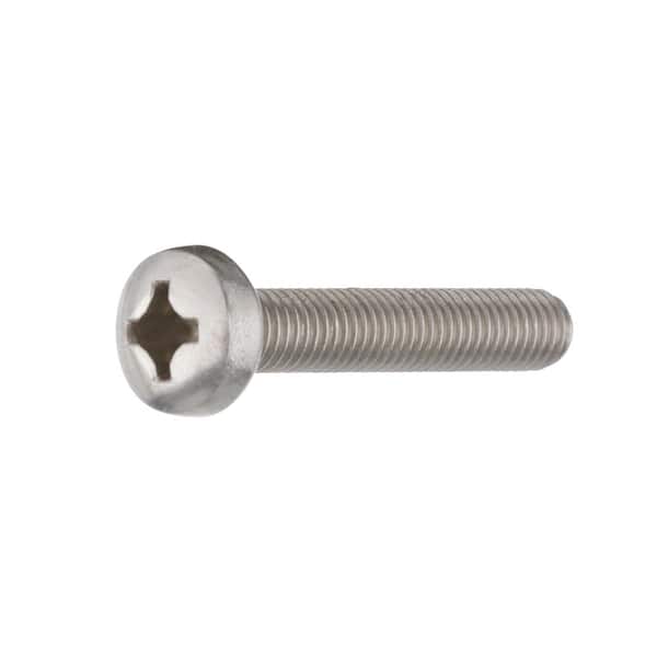Everbilt M8-1.25 x 100 mm Phillips Pan Head Stainless Steel Machine Screw (2)