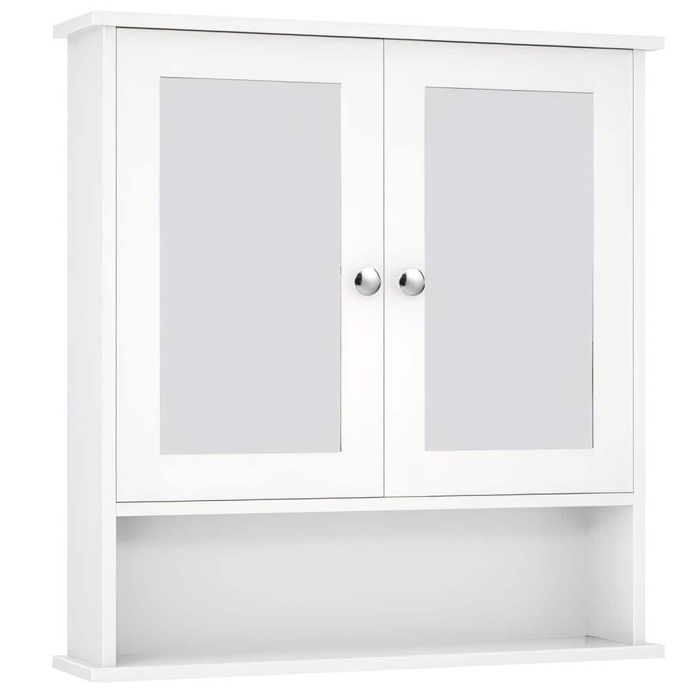 FORCLOVER 22 in. W x 5 in. D x 23 in. H Bathroom Storage Wall Cabinet in White (1)