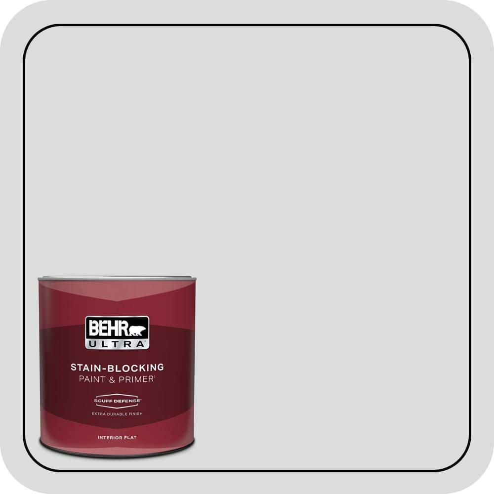BEHR ULTRA 1 qt. #N500-1 Shiny Luster Extra Durable Flat Interior Paint & Primer