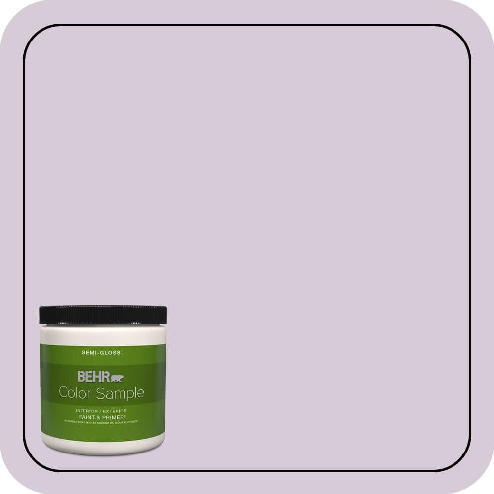 BEHR PREMIUM PLUS 8 oz. #670C-3 Purple Cream Semi-Gloss Interior/Exterior Paint & Primer Color Sample