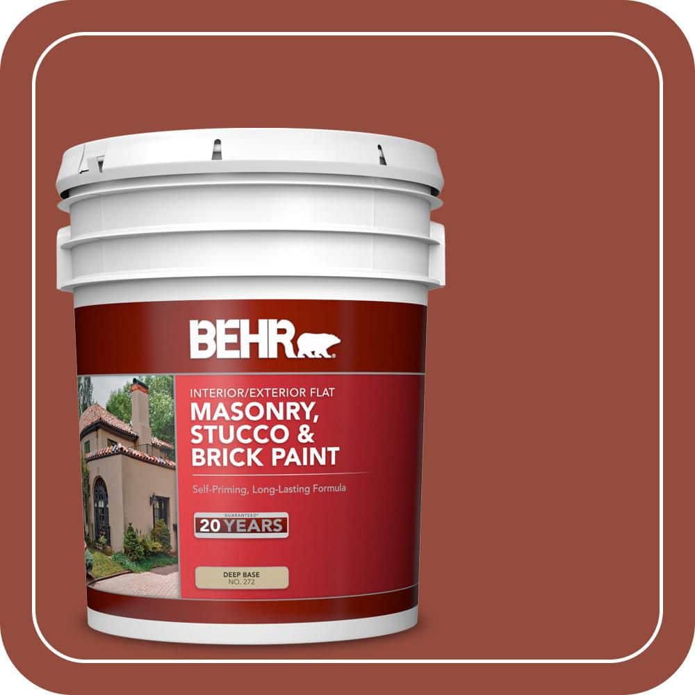 BEHR 5 gal. #S-H-200 New Brick Flat Interior/Exterior Masonry, Stucco and Brick Paint