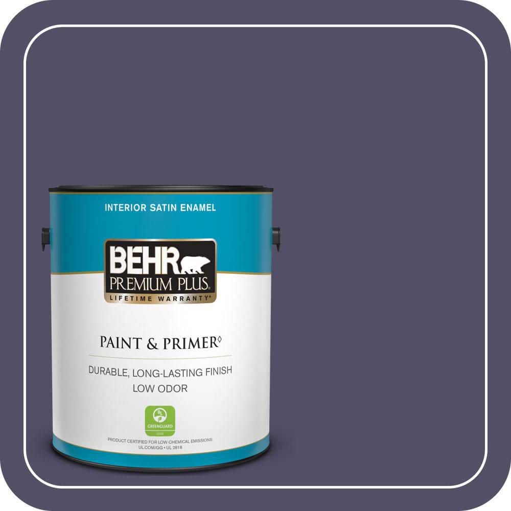 BEHR PREMIUM PLUS 1 gal. #PPU16-19 Mardi Gras Satin Enamel Low Odor Interior Paint & Primer