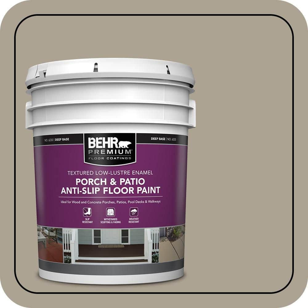 BEHR PREMIUM 5 gal. #PFC-37 Putty Beige Textured Low-Lustre Enamel Interior/Exterior Porch and Patio Anti-Slip Floor Paint