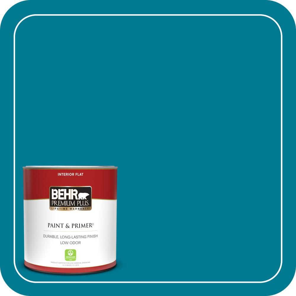 BEHR PREMIUM PLUS 1 qt. #520B-7 Havasu Flat Low Odor Interior Paint & Primer