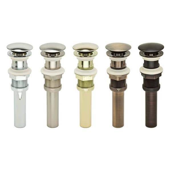 PF WaterWorks DecoDRAIN Push Open/Close Pop-Up Drain, ABS Body w/o Overflow, 2.5" Cap, 1.6-2.2" Sink Hole (4)