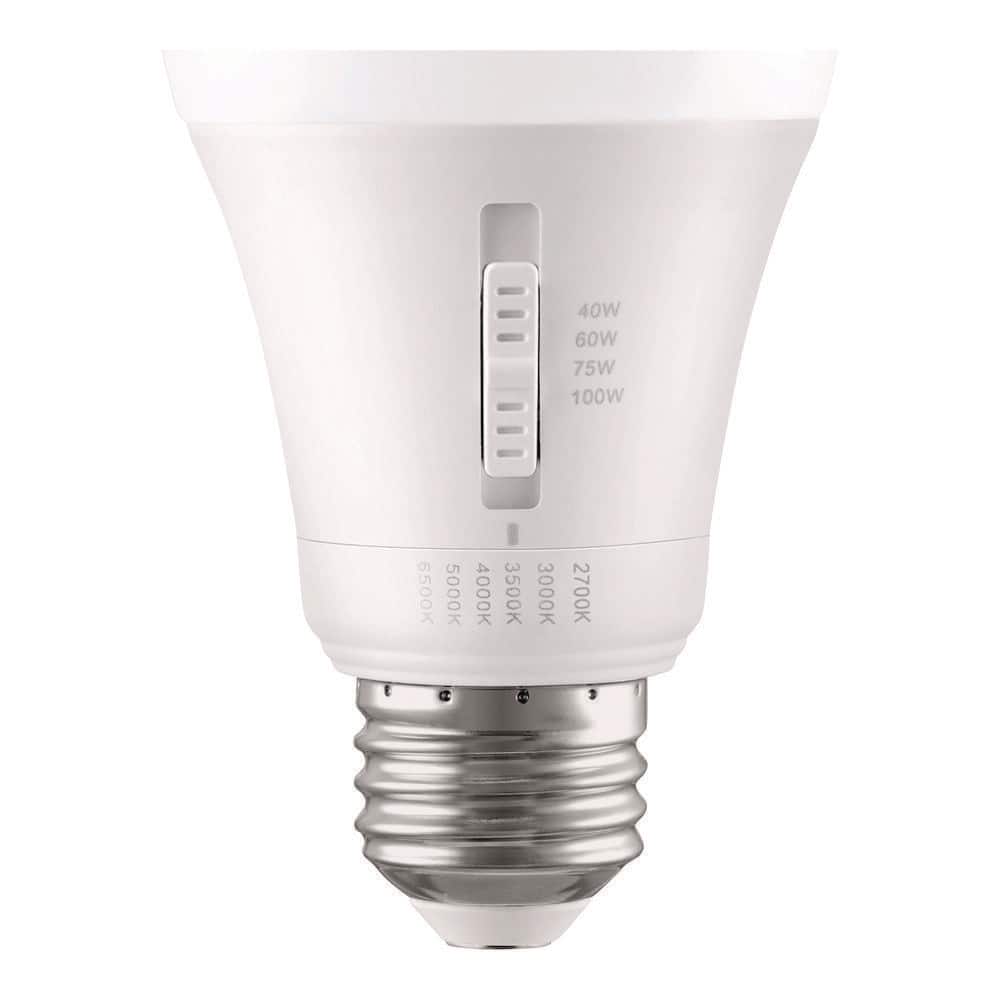 EcoSmart Universal Select 40/60/75/100-Watt Equivalent A19 Dimmable LED Light Bulb with Selectable Color Temperature (3-Pack) (4)