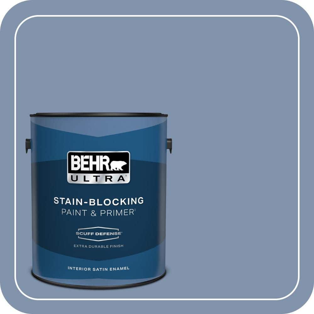 BEHR ULTRA 1 gal. #T16-13 Stratus Extra Durable Satin Enamel Interior Paint & Primer