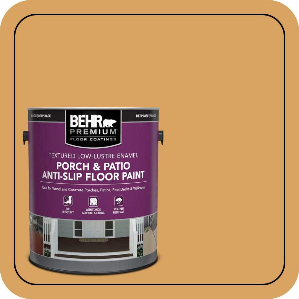 BEHR PREMIUM 1 gal. #MQ4-10 Amber Brew Textured Low-Lustre Enamel Interior/Exterior Porch and Patio Anti-Slip Floor Paint (1)