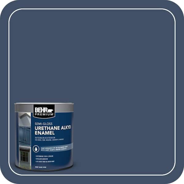 BEHR PREMIUM 1 qt. #580F-7 December Eve Semi-Gloss Enamel Urethane Alkyd Interior/Exterior Paint (2)